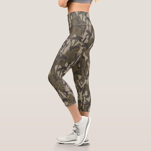Wasservögel Jagd Camouflage Entenjäger Capri Leggings (Links)