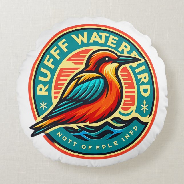 Wasservogel Rundes Kissen (Vorderseite)