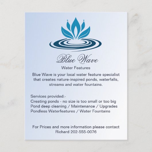 Wasservorteil Blue Business Advertising Flyer (Vorne)