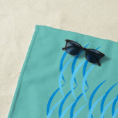Wasserwaagen Schwimmteam Personalisiert Aquamarin Strandtuch (Beispiel)