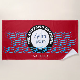 Wasserwaagen Schwimmteam Personalisiert Red Strandtuch
