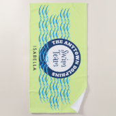 Wasserwaagen Schwimmteam Personalisiert Strandtuch (Vorderseite)