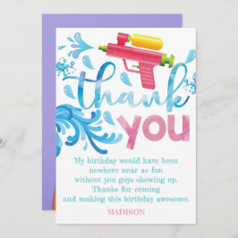 Wasserwaffe Foto Sommergeburtstag Party Dankeskarte