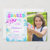 Wasserwaffe zum Geburtstag Foto Einladungen (Vorderseite)