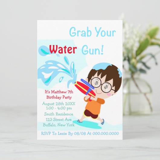 Wasserwaffenjunge zum Geburtstag (Stehend Vorderseite)