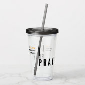 Wasserwäscher mit grauem Deckel und Stroh Acryltrinkbecher (Rückseite)