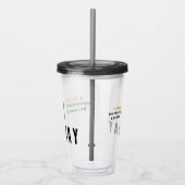 Wasserwäscher mit grauem Deckel und Stroh Acryltrinkbecher (Rechts)