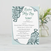 Wasserweise Sukkulente in Minzblau bis Pine Green Einladung (Stehend Vorderseite)