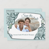 Wasserweise Sukkulente in Minzblau / Kieferngrün Ankündigungspostkarte (Vorne/Hinten)