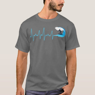 Wasserwelle Herzschlag Surfen T-Shirt