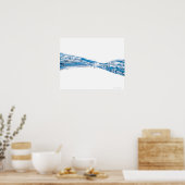 Wasserwellen und Blasen Poster (Küche)