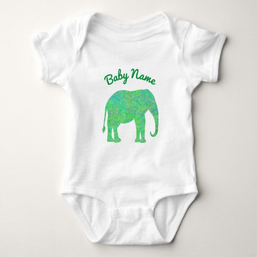 Wasserwerke Elephantische Silhouette Baby Strampler (Vorderseite)