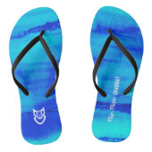 Wassery-Blues Flip-Flops-Shabbat Badesandalen (Fußbett)
