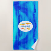 Wassery-Blues Flip-Flops-Shabbat Strandtuch (Vorderseite)