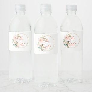 Wasserzeichen Kinderdusche für Mädchen mit Rose Fl Wasserflaschenetikett