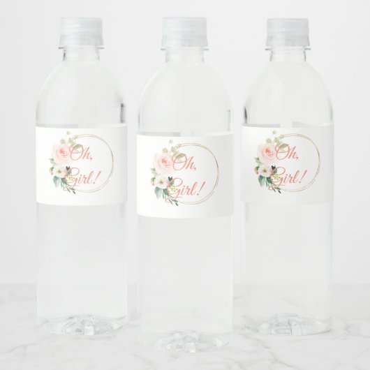 Wasserzeichen Kinderdusche für Mädchen mit Rose Fl Wasserflaschenetikett (Flaschen)