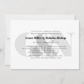 Wasserzeichen | Modernes Mongram Probe Dinner Einladung (Vorderseite)