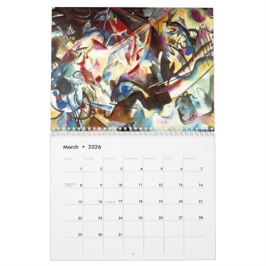 Wassily Kandinsky Abstrakt Art Kalender (Mär 2026)