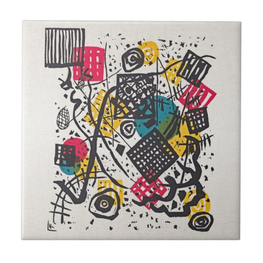 Wassily Kandinsky Abstrakte Keramikwandfliese Fliese (Vorderseite)