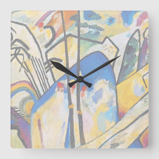 Wassily Kandinsky Composition Four - Abstract Art Quadratische Wanduhr (Vorderseite)