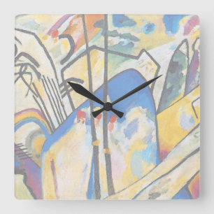 Wassily Kandinsky Composition Four - Abstract Art Quadratische Wanduhr