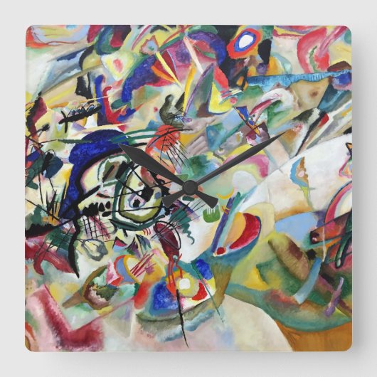 WASSILY KANDINSKY - Composition VII 1913 Quadratische Wanduhr (Vorderseite)