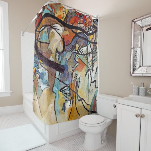 Wassily Kandinsky - Fünf Abstrakte Kunst Duschvorhang (Beispiel)