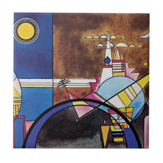 Wassily Kandinsky - Großes Tor zu Kiew Abstrakt Fliese (Vorderseite)