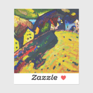 Wassily Kandinsky. Häuser in Murnau. Expressionism Aufkleber