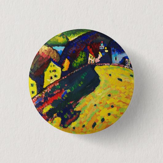 Wassily Kandinsky Houses at Murnau. Expressionismu Button (Vorderseite)