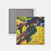 Wassily Kandinsky Houses at Murnau. Expressionismu Magnet (Vorderseite/Rückseite)