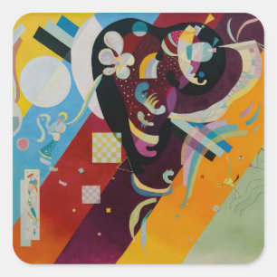 Wassily Kandinsky Komposition 9 Abstrakte Malerei Quadratischer Aufkleber