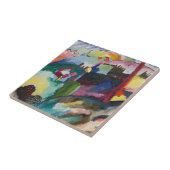 Wassily Kandinsky Landschaft mit Fabrikschornstein Fliese (Seite)