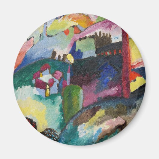 Wassily Kandinsky Landschaft mit Fabrikschornstein Magnet (Vorne)