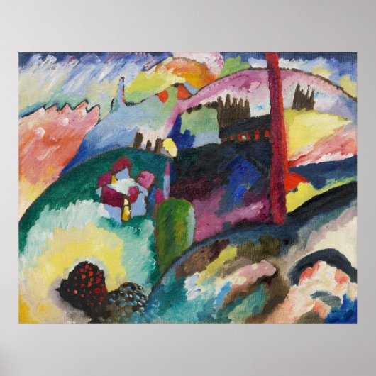 Wassily Kandinsky Landschaft mit Fabrikschornstein Poster (Vorne)