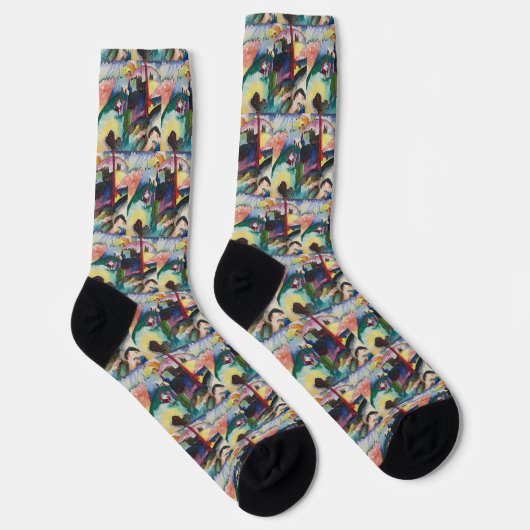 Wassily Kandinsky Landschaft mit Fabrikschornstein Socken (Rechts)