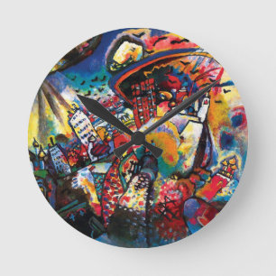 Wassily Kandinsky - Moskauer Stadtlandschaft Abstr Runde Wanduhr