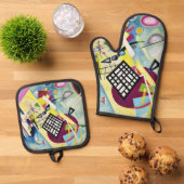 Wassily Kandinsky Ofenhandschuh & Topflappen-Set (Oben Unten)