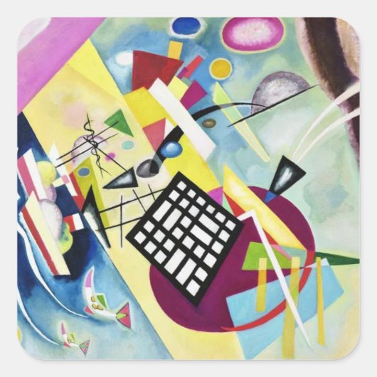 Wassily Kandinsky Quadratischer Aufkleber (Vorderseite)