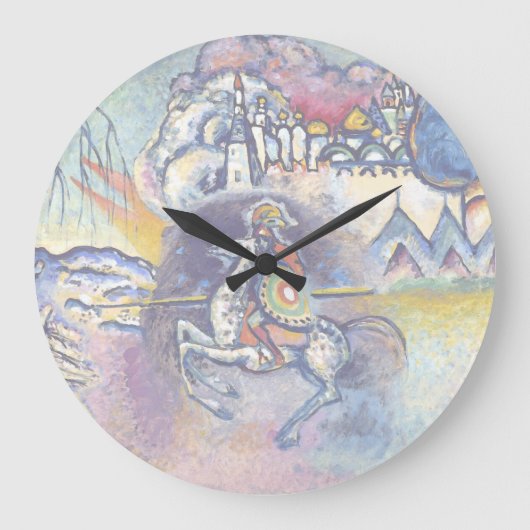 Wassily Kandinsky - Saint George & The Horsemen Große Wanduhr (Vorderseite)