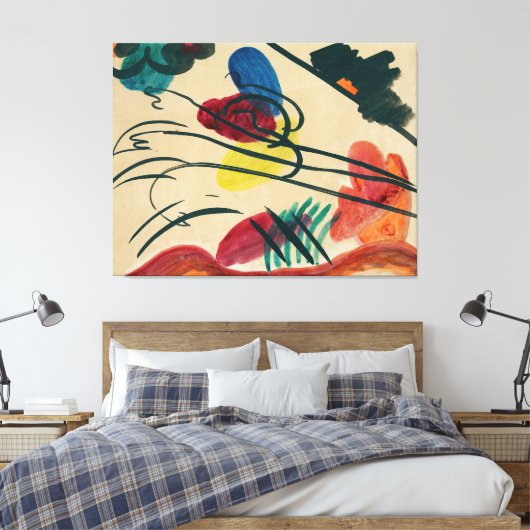Wassily Kandinsky - With Three Riders (1910) - Leinwanddruck (Insitu (Schlafzimmer))