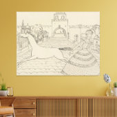 Wassily Kandinsky - Zeichnung ‘mit Grüner Dame’ Leinwanddruck (Insitu (Wohnzimmer))