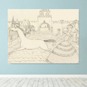 Wassily Kandinsky - Zeichnung ‘mit Grüner Dame’ Leinwanddruck (Insitu (Holzboden))