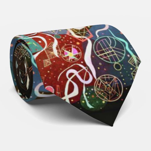 Wassistische Kandinsky Bewegung I Squares Circles Krawatte (Gerollt)