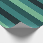 Wässrige Grüntöne Striped Verpackungs-Papier Geschenkpapier (Ecke)