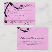 Wässriges Rosa der Rabattkarte (Vorne/Hinten)