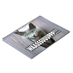 WASSUP - Cat Meme Notizblock