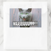 WASSUP - Cat Meme Rechteckiger Aufkleber (Tasche)