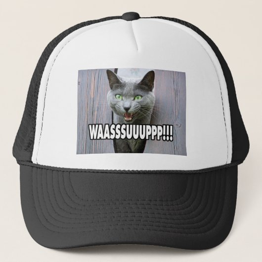 WASSUP - Cat Meme Truckerkappe (Vorderseite)