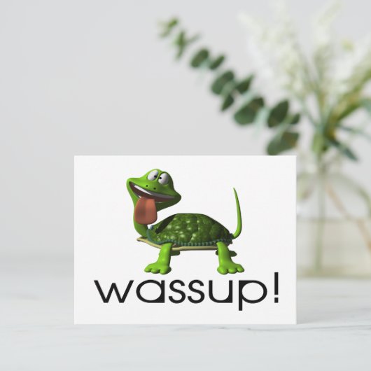 Wassup Turtle Postkarte (Stehend Vorderseite)